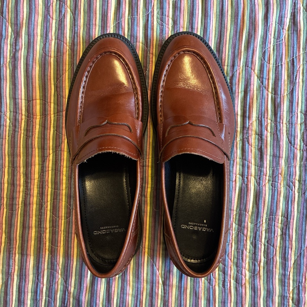 Vagabond Brown Leather Women's Loafers